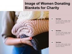 Image of women donating blankets for charity