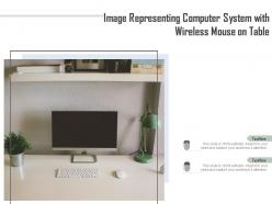 Image representing computer system with wireless mouse on table