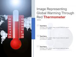 Image representing global warming through red thermometer