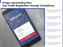 Image representing new user profile registration through smartphone