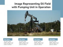 Image representing oil field with pumping unit in operation