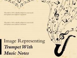 Image representing trumpet with music notes