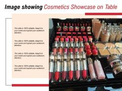 Image showing cosmetics showcase on table