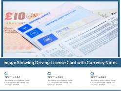 Image showing driving license card with currency notes