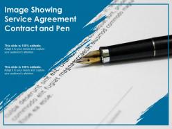 Image showing service agreement contract and pen