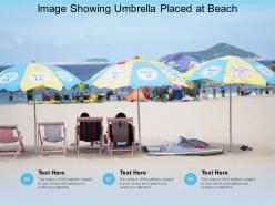 Image showing umbrella placed at beach