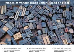 Images of various block letter placed on floor