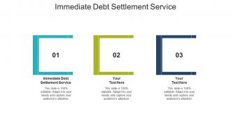 Immediate debt settlement service ppt powerpoint presentation infographics mockup cpb