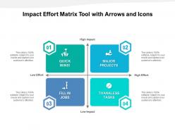 Impact effort matrix tool with arrows and icons
