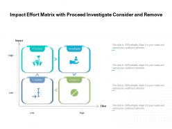 Impact effort matrix with proceed investigate consider and remove