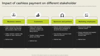 Impact Of Cashless Payment On Different Stakeholder Cashless Payment Adoption To Increase