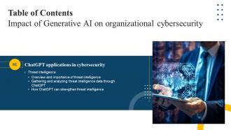 Impact Of Generative AI On Organizational Cybersecurity Table Of Content AI SS V