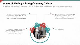 Impact of having a strong company culture developing strong organization culture in business