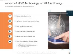 Impact of hrms technology on hr functioning technology disruption in hr system ppt pictures