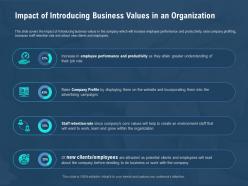 Impact of introducing business values in an organization staff ppt powerpoint presentation show