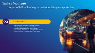 Impact Of IoT Technology In Revolutionizing Transportation Powerpoint Presentation Slides IoT CD Content Ready Ideas
