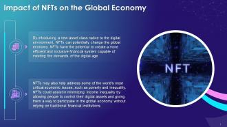 Impact Of Non Fungible Tokens On Global Economy Training Ppt