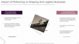 Impact Of Platooning On Shipping And Logistics Businesses Logistics Automation Systems