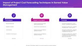 Impact Of Project Cost Forecasting Techniques In Earned Value Management