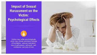 Impact Of Sexual Harassment On Victims Training Ppt Pre-designed