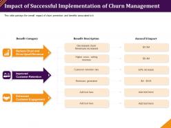 Impact of successful implementation of churn management revenue ppt portfolio