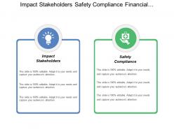 Impact Stakeholders Safety Compliance Financial Assistance Enforce Support
