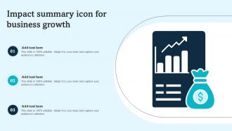 Impact Summary Icon For Business Growth