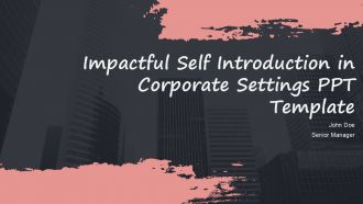 Impactful Self Introduction In Corporate Settings PPT Template PPT H
