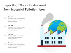 Impacting global environment from industrial pollution icon