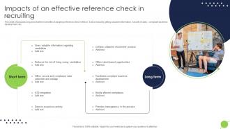 Impacts Of An Effective Reference Check In Recruiting