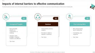 Impacts Of Internal Barriers To Effective Communication