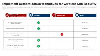 Implement Authentication Techniques For Wireless Lan Security