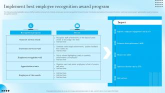 Implement Best Employee Recognition Award Program Strategic Staff Engagement Action Plan