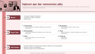 Implement Open Door Communication Policy Strategic Approach To Enhance Employee