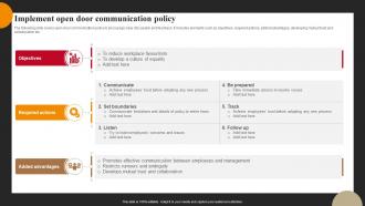 Implement Open Door Communication Policy Successful Employee Engagement Action Planning