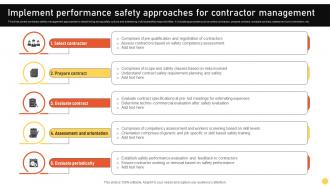 Implement Performance Safety Approaches For Contractor Management