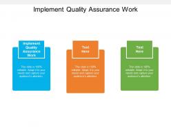 Implement quality assurance work ppt powerpoint presentation outline information cpb