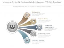 Implement service bill customer satisfied customer ppt slide templates