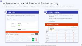 Implementation Add Roles And Enable Security Planning And Implementation Crm Software
