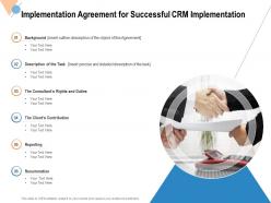 Implementation Agreement For Successful CRM Implementation Ppt Powerpoint Presentation