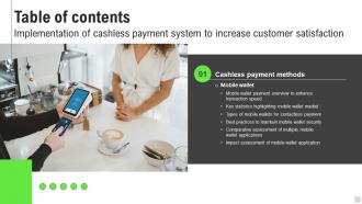 Implementation Of Cashless Payment System Table Of Contents