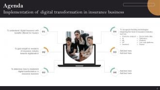 Implementation Of Digital Transformation In Insurance Business Powerpoint Presentation Slides Attractive Aesthatic