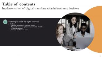 Implementation Of Digital Transformation In Insurance Business Powerpoint Presentation Slides Customizable Adaptable