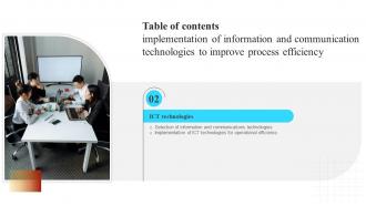 Implementation Of Information And Communication Technologies Table Of Contents Strategy SS V