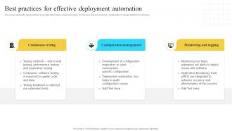 Implementation Of Information Best Practices For Effective Deployment Automation Strategy SS V