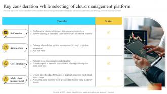 Implementation Of Information Key Consideration While Selecting Of Cloud Management Strategy SS V