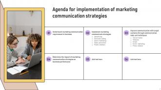 Implementation Of Marketing Communication Strategies Powerpoint Presentation Slides Content Ready Professionally