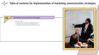 Implementation Of Marketing Communication Strategies Powerpoint Presentation Slides Graphical Multipurpose