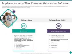 Implementation of new customer onboarding software customer onboarding process optimization