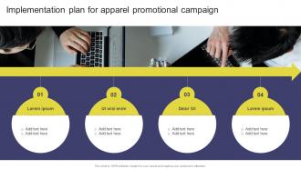 Implementation Plan For Apparel Promotional Elevating Sales Revenue With New Promotional Strategy SS V